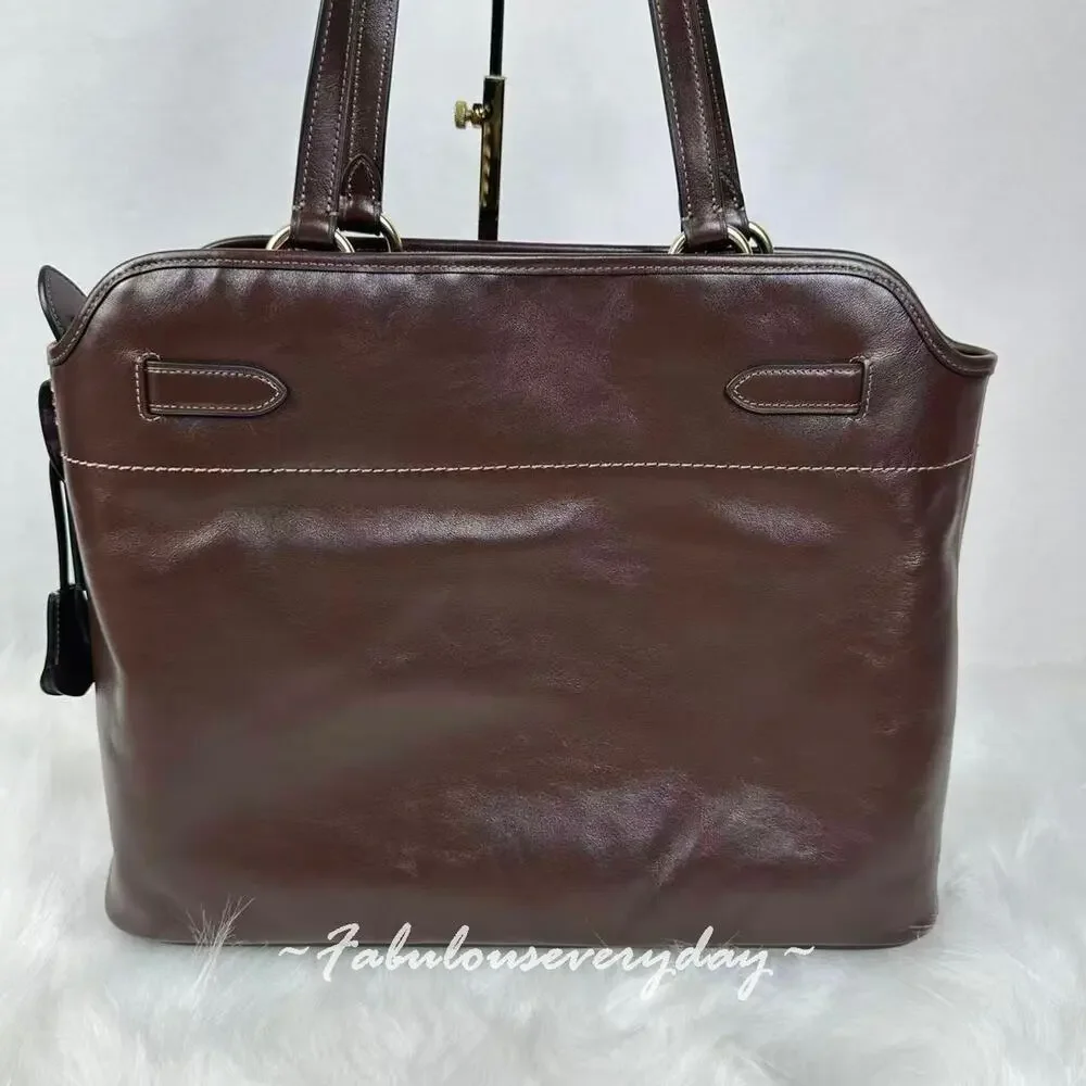 COACH Easton Tote Bag In Smooth leather/Gold/Maple CCZ07 NWT